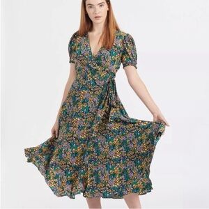 TANYA Taylor Rainbow Leopard Wrap Dress